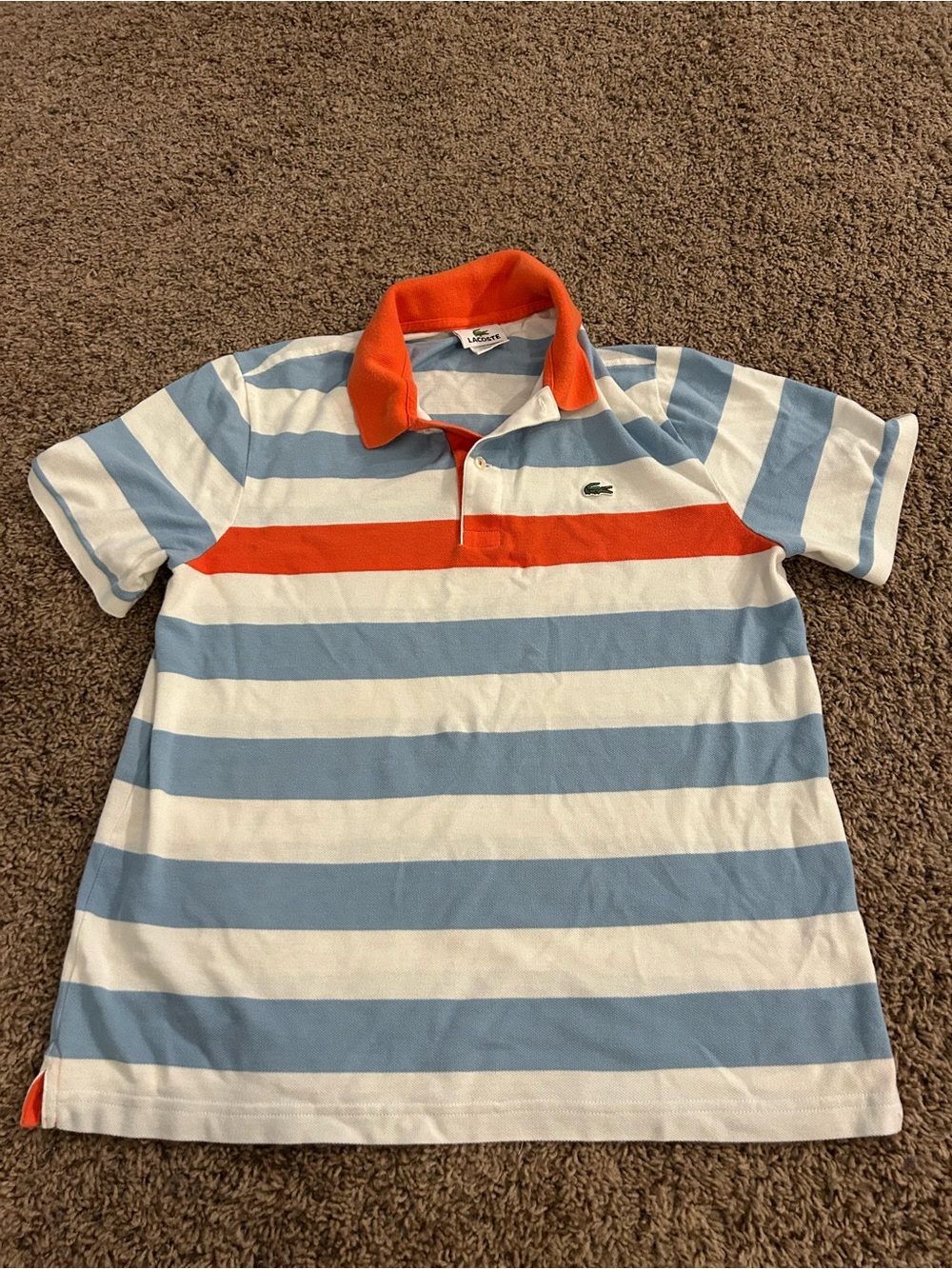 Lacoste men’s size 5 rugby polo blue and orange